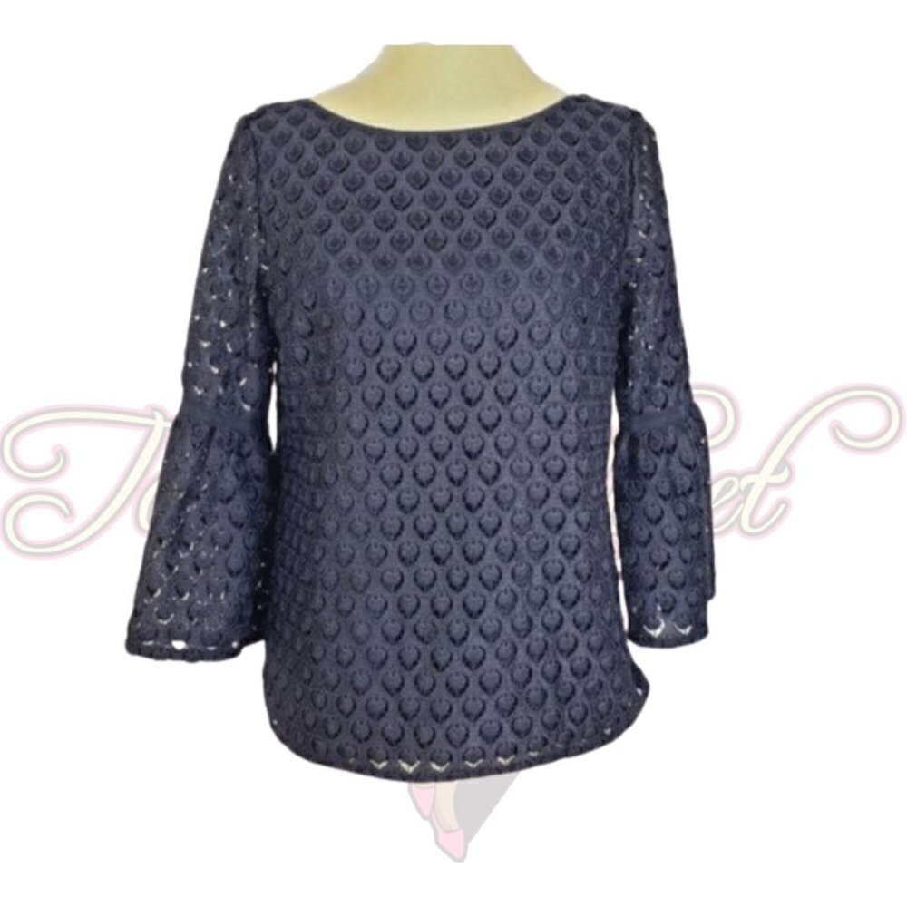 ☀ RSVP by Talbots Blue Eyelet Pullover Top Sz Sp